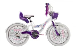 Bicicleta Raleigh Jazzi – Blanco-Violeta – Frenos V-Brake – Cuadro de aluminio – 1Vel. – Rodado 20