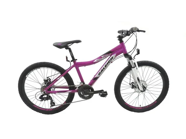 Bicicleta Raleigh Scout D - Violeta- Frenos a discos mecanicos - 21Vel. - Cuadro de aluminio - Rodado 24