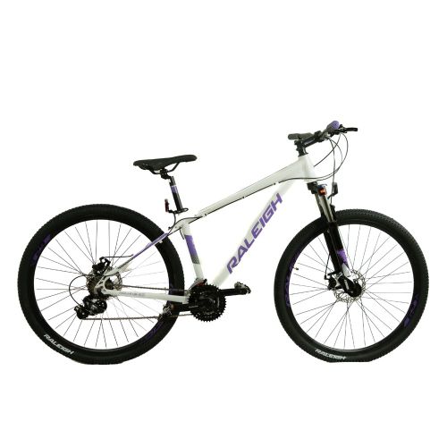 Bicicleta Raleigh Mojave 2.0 D - Talle 16.5-M - Blanco-Violeta -Cuadro de aluminio- Frenos a discos mecanicos- 21 Vel. Rodado 29 _ Linea 2026.